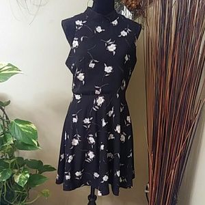 Lush Black Floral Dress